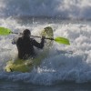 Surf Kayaker at Morro Rock, Morro Bay, CA